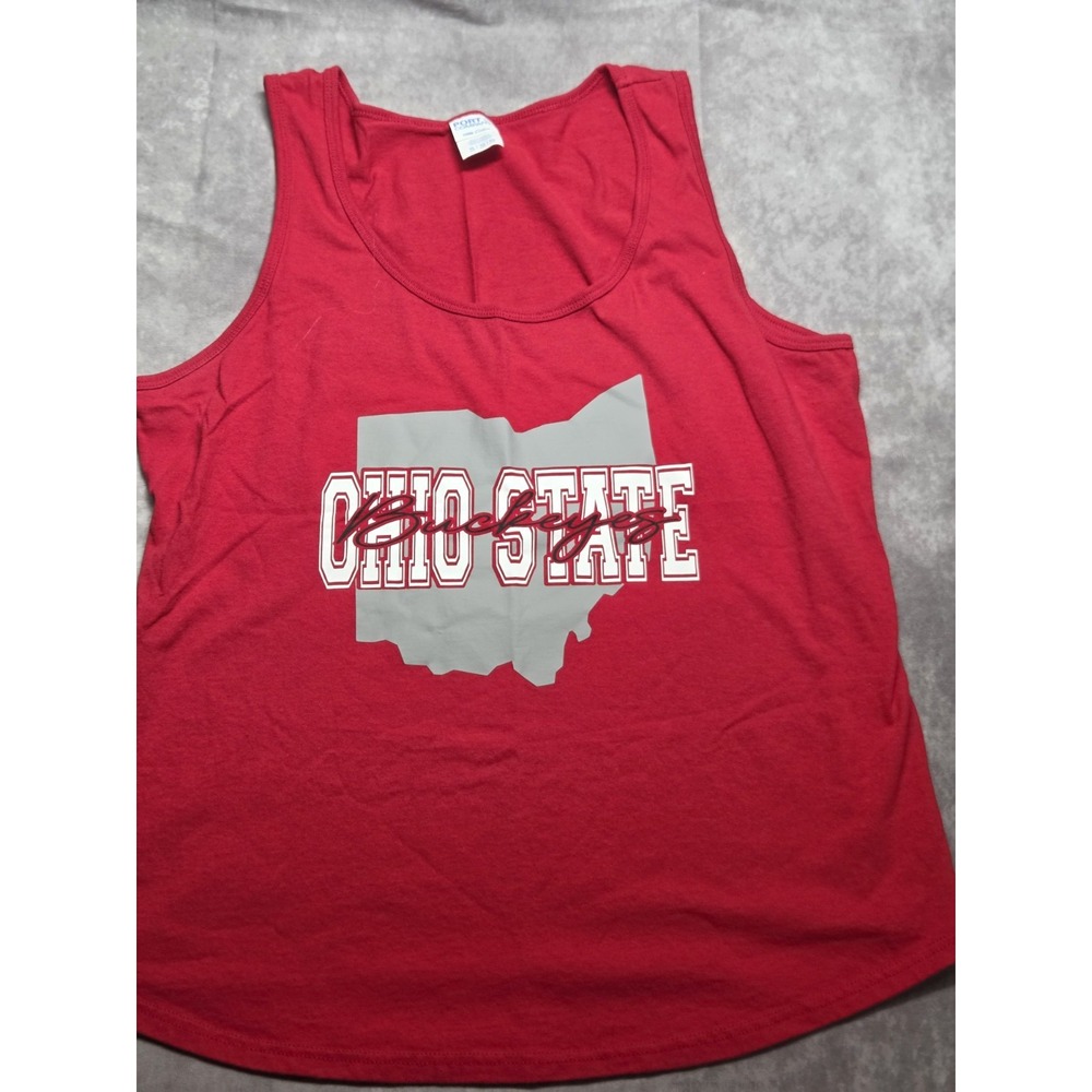 Ohio State Buckeyes Tank Top Shirt Womens XL Red Sleeveless Lounge Sports